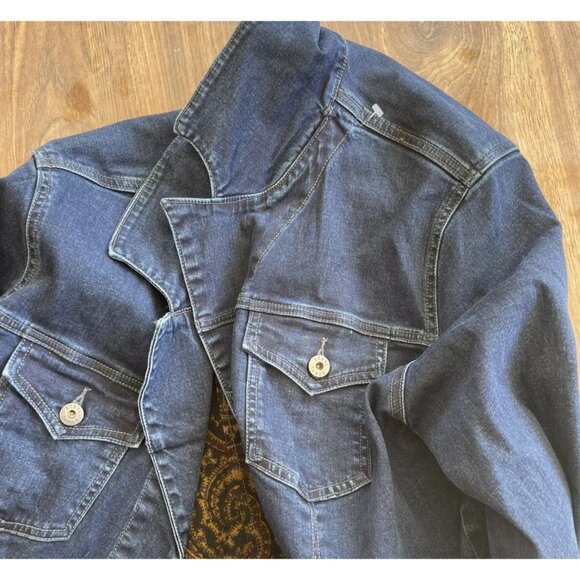 Vintage Ethyl Blue Denim Raw Jean Jacket Womens Size XL - Picture 2 of 8